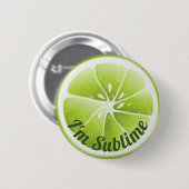 グリーンライムフルーツスライス 缶バッジ (正面&裏面)