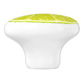 グリーンライム柑橘類フルーツスライスおもしろい2Dグラフィック セラミックノブ (側面)