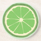 グリーンライム柑橘類フルーツスライス コースター (正面)