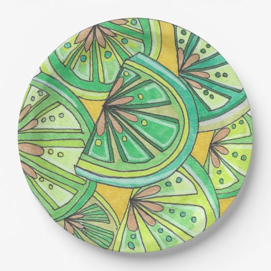 グリーンライメイ紙パーティープレート ペーパープレート (正面)