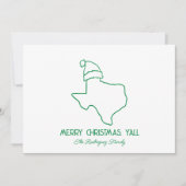 グリーンラインアート サンタ テキサス ホリデー カード (正面)