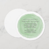 グリーンラウンドウォーターカラー結婚式招待状 招待状 (正面/裏面)