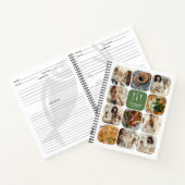 グリーンラウンドコーナーフォトコラージファミリーレシピ ノートブック (内部)