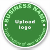 グリーンラウンドビニールステッカーのビジネスタグライン シール (正面)