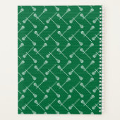 グリーンラクロスホワイトスティックパターン（の模様が）ある プランナー手帳 (裏面)