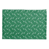 グリーンラクロスホワイトスティックパターン(の模様が)ある 枕カバー (裏面)