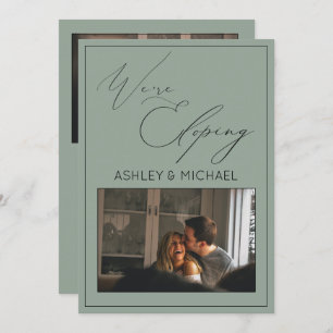 グリーンラグジュアリー書道我々は駆け落ち披露宴 招待状