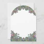 グリーンラズベリーブルー ダマスク ウェディング 招待状 (裏面)