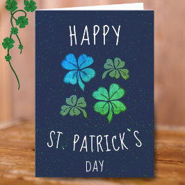 グリーンラッキーの四つ葉のクローバーSt. Patrick's Day シーズンカード