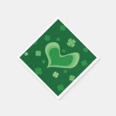 グリーンラッキークローバーセントパトリックの日パーティーナプキンス スタンダードカクテルナプキン (角)