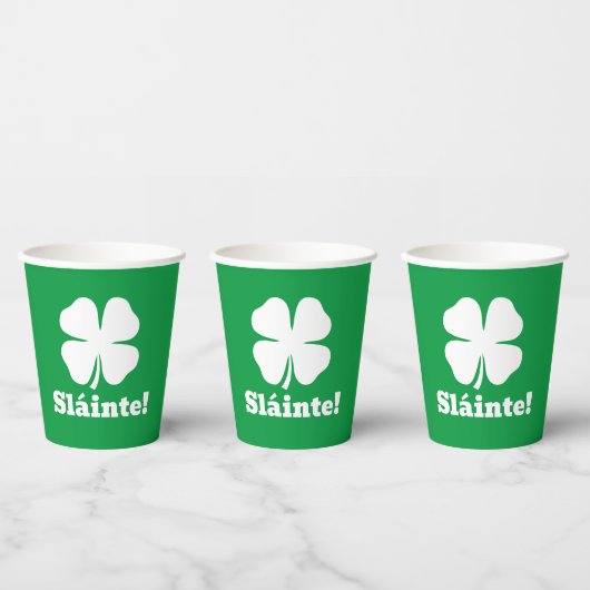 グリーンラッキークローバー紙カップfor St Patrick's Day 紙コップ (複数)
