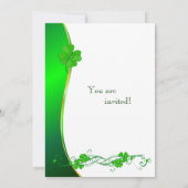 グリーンラッキーシャムロックパターン結婚式招待状 招待状 (裏面)