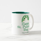 グリーンラッキーシャムロック馬蹄聖パトリックの日 ツートーンマグカップ (正面右)