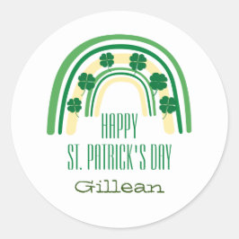 グリーンラッキーシャムロック馬蹄聖パトリックの日 ラウンドシール
