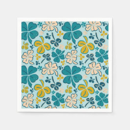 グリーンラッキーシャームロッククローバーセントパトリックの日 スタンダードカクテルナプキン