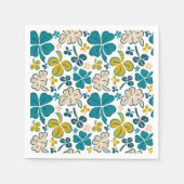 グリーンラッキーシャームロッククローバーセントパトリックの日 スタンダードカクテルナプキン (正面)