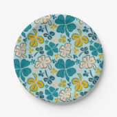 グリーンラッキーシャームロッククローバーセントパトリックの日 ペーパープレート (正面)