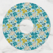 グリーンラッキーシャームロッククローバーセントパトリックの日 ワイングラスタグ (正面)