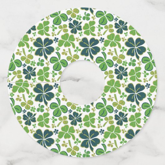 グリーンラッキーシャームロッククローバーセントパトリックの日 ワイングラスタグ (正面)