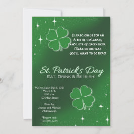 グリーンラッキースターズSt patricks dayパーティの招待状 招待状