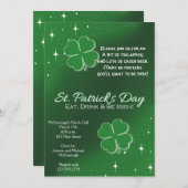 グリーンラッキースターズSt patricks dayパーティの招待状 招待状 (正面/裏面)
