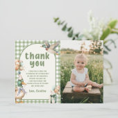 グリーンラッキーダックバルーン誕生日サンキューカード 招待状 (スタンド正面)