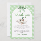 グリーンラッキーダックボーイ誕生日サンキューカード 招待状 (正面)