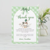 グリーンラッキーダックボーイ誕生日サンキューカード 招待状 (スタンド正面)