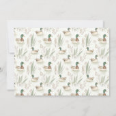 グリーンラッキーダックボーイ誕生日写真サンキューカード 招待状 (裏面)