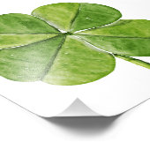 グリーンラッキーフォーリーフクローバーシャムロック色彩の鮮やかハンド フォトプリント            (角)