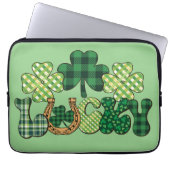 グリーンラッキーSt patricks day ラップトップスリーブ (正面)