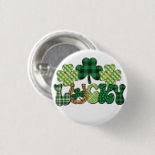 グリーンラッキーSt patricks day 缶バッジ (正面&裏面)