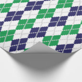 グリーンラッピングアーガイル紙 ラッピングペーパー (角)
