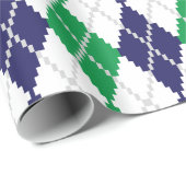 グリーンラッピングアーガイル紙 ラッピングペーパー (ロールコーナー)