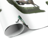 グリーンラッピング紙における跳ね馬ジョッキー ラッピングペーパー (ロールコーナー)