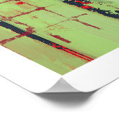 グリーンラティス抽象芸術アートプリント ポスター (角)