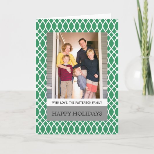 グリーンラテエレガントィスホリディフォトグリーティングカード シーズンカード (正面)