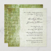 グリーンラブは患者ヴィンテージウェディング招待状 招待状 (正面/裏面)