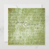 グリーンラブは患者ヴィンテージウェディング招待状 招待状 (裏面)