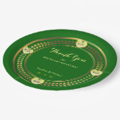 グリーンラブウェディング紙パーティーイベントプレート ペーパープレート (アングル)