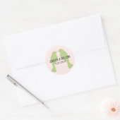 グリーンラブバード結婚ズ封筒用シール ラウンドシール (封筒)
