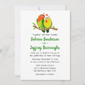 グリーンラブバード結婚式招待状 – ラブバード 招待状 (正面)