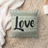 グリーンラブパターアステカンプリント幾何南西 クッション (ブランケット)