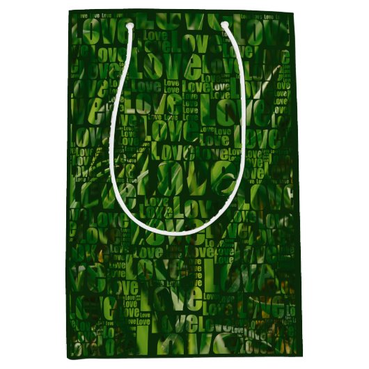 グリーンラブローンサー気にビス中抱き枕 ミディアムペーパーバッグ (正面)