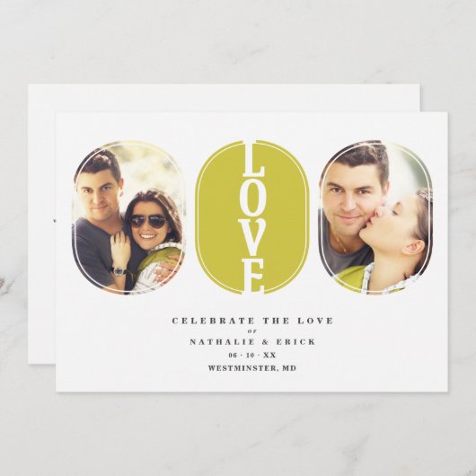 グリーンラブ引用文結婚ズ2枚の写真カップル (正面/裏面)