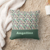 グリーンラベンダーベージュ抽象芸術幾何学模様 クッション (ブランケット)