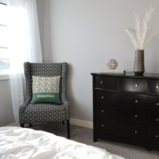 グリーンラベンダーベージュ抽象芸術幾何学模様 クッション