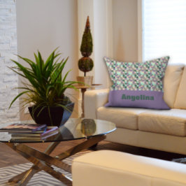 グリーンラベンダーベージュ抽象芸術幾何学模様 クッション