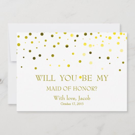グリーンラメの Maid Of Honor(主任花嫁介添人)ギフト 招待状 (正面)