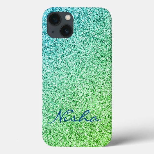 グリーンラメスパークルモノグラム Case-Mate iPhoneケース (裏面)